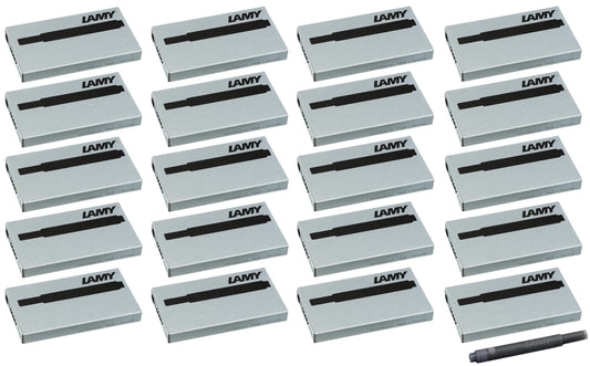 LAMY T10 ink cartridges with large ink capacity - suitable for all Lamy cartridge fountain pen models - 1.25ml content per cartridge (black, 100 cartridges)