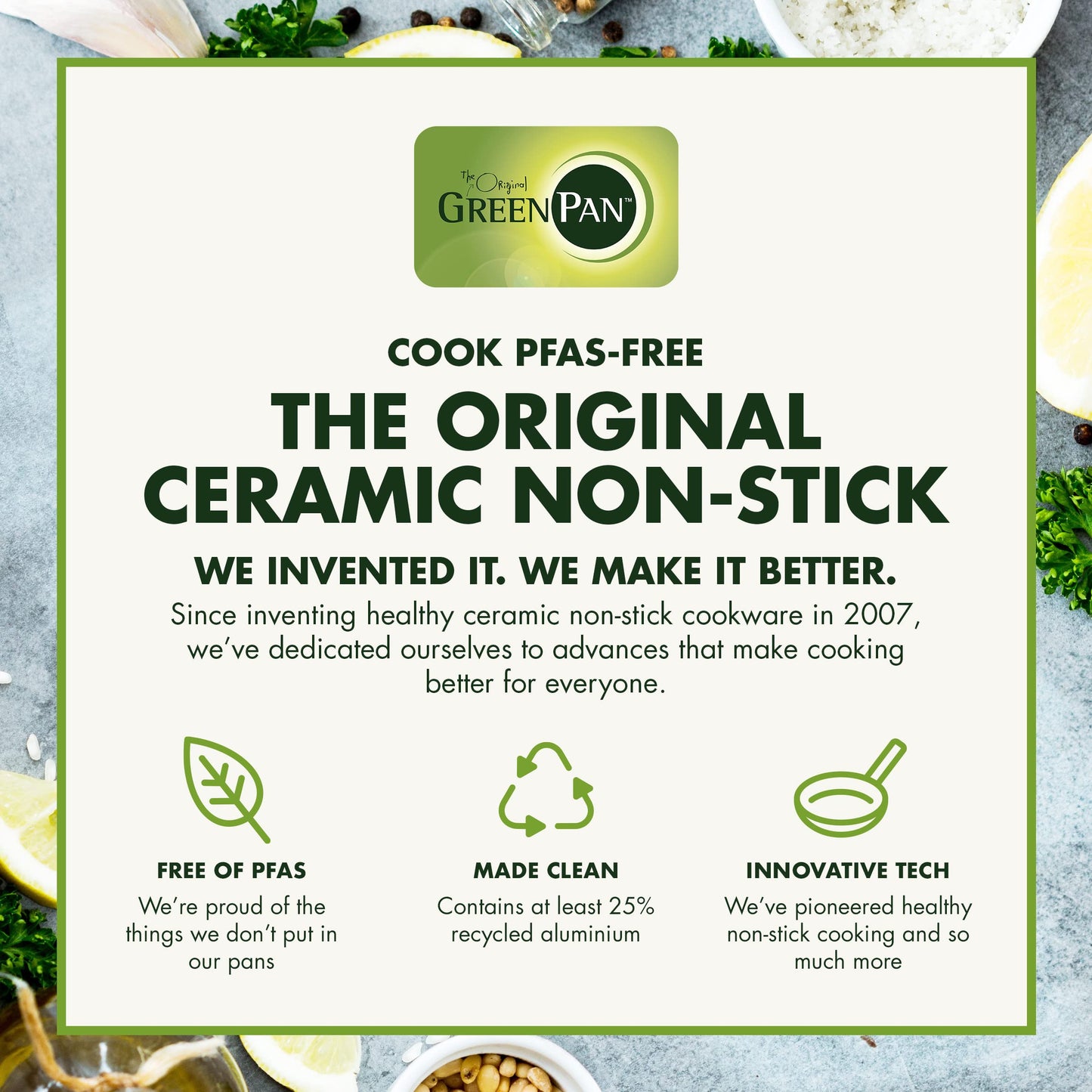 GreenPan Venice Pro Tri-Ply 26cm & 30cm Fry Pan Set, Healthy Stainless Steel Nonstick Cookware, PFAS-free, Multi-layered, Induction, Dishwasher Safe, Oven Safe, Silver