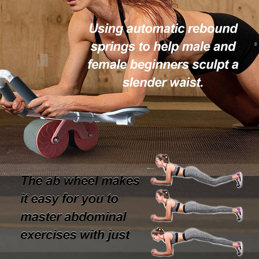 Tofern Automatic Rebound Ab Roller New Ab Wheel Ab Trainer with Elbow Support, Ab Wheel with Automatic Rebound, Abdominal Trainer with Knee Pad for Men and Women