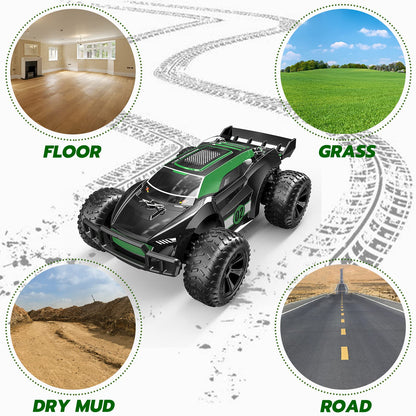 Kizeefun Remote Control Car, RC Car for 3 4 5 6 7 8 9 Year Old Kids, 2.4Ghz Off-Road RC Crawler 70+ Minutes Playtime (2 Batteries Included), Birthday Gift for Boys Girls (Green)