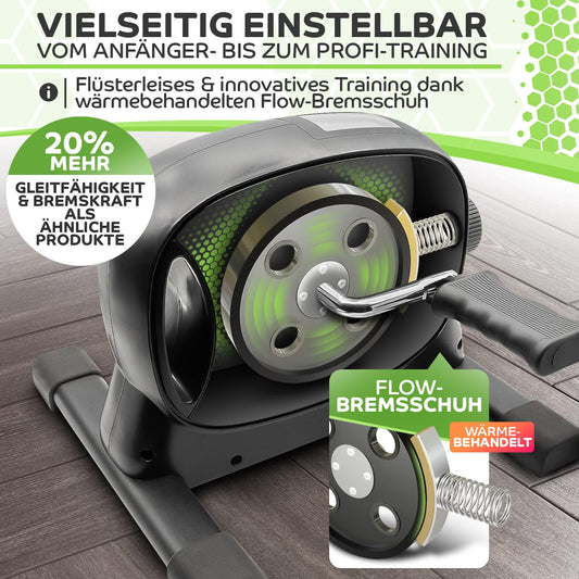 New Tretmann Basic Pedal Trainer Set - extra stable & quiet - including fastening strap - DEKRA certified - Leg trainer for seniors home trainer mini bike Black Green
