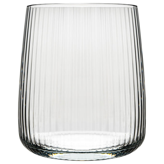 Concept Ribbed Glasses Set of 6, 320ml drinking glasses, dishwasher safe water glasses