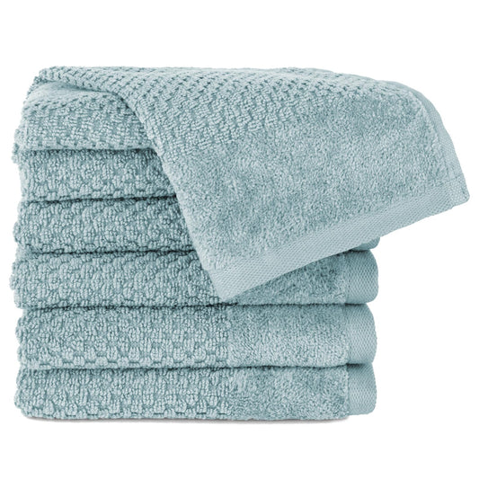 Pure label 6-piece guest towels 30x50 cm with hanging loop made of 100% cotton, absorbent, soft and Oeko-TEX certified - 6 guest towels light blue - light turquoise, 30x50 cm