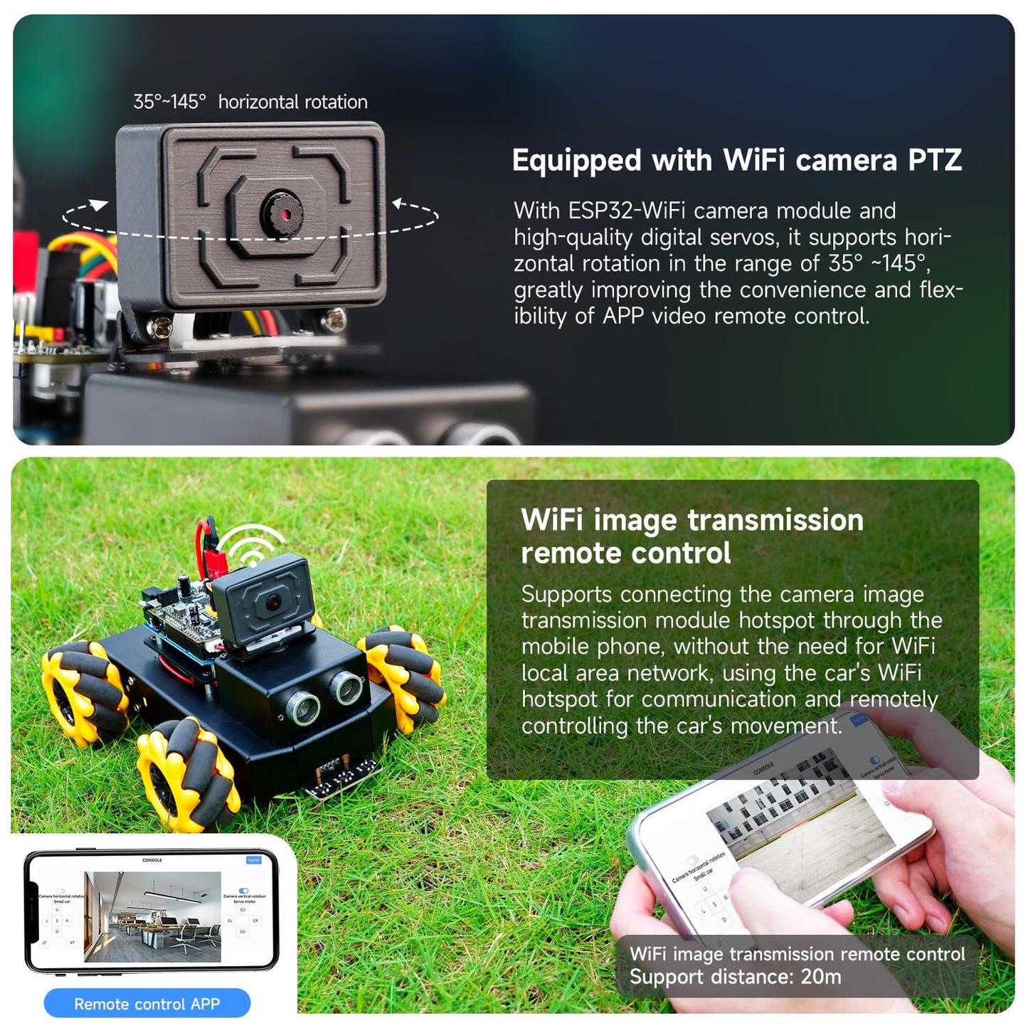Yahboom UNO R3 AI Smart Robot Kit with Mecanum Wheel and ESP32 Camera. App Control for FPV Video. Great for STEM Programming Education. Perfect for Kids interested in Electronics.