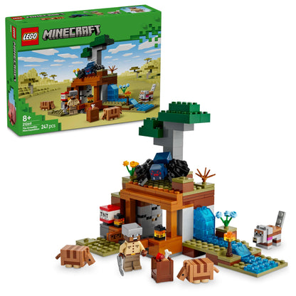 LEGO Minecraft The Armadillo Mine Expedition - Interactive gaming toy with cave spider and wolf figures - TNT function - Gaming gift for boys and girls ages 8 and up - 21269