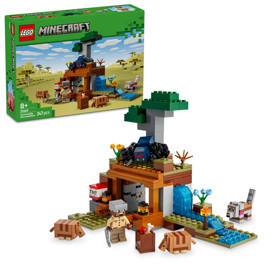LEGO Minecraft The Armadillo Mine Expedition - Interactive gaming toy with cave spider and wolf figures - TNT function - Gaming gift for boys and girls ages 8 and up - 21269