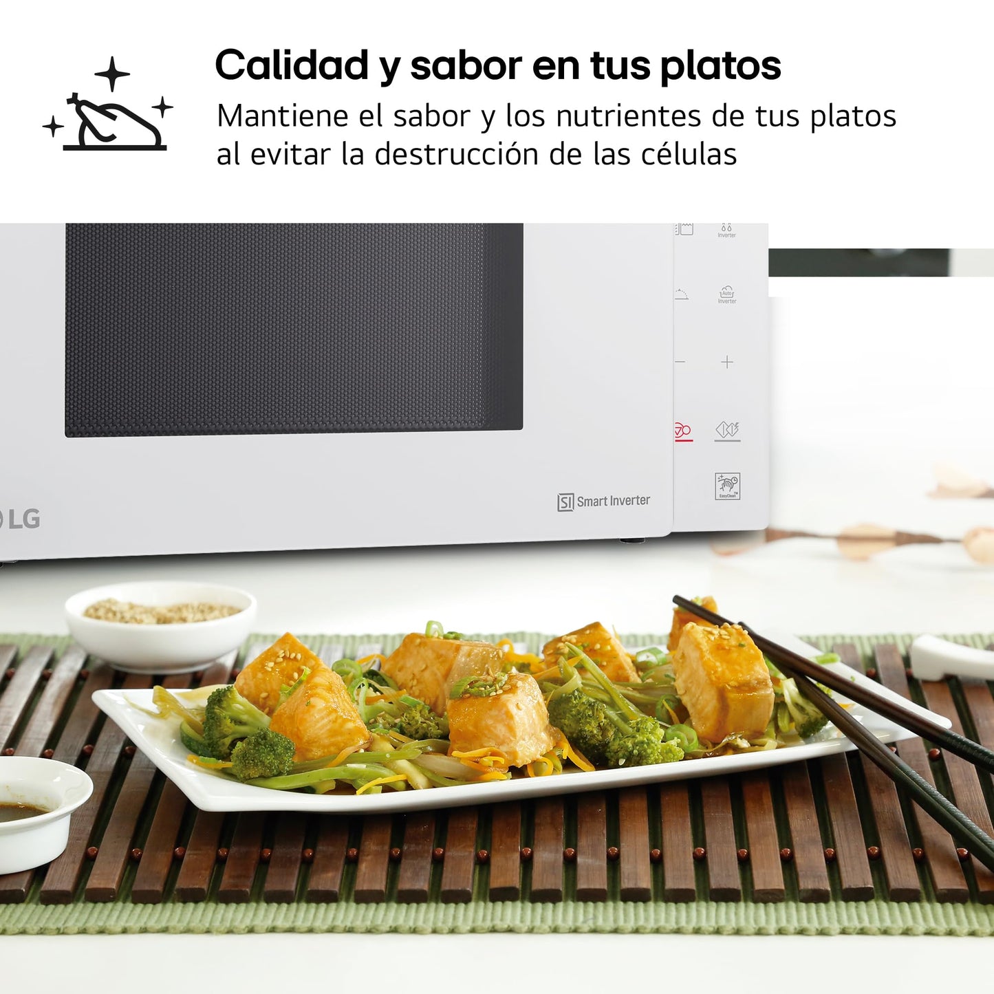 LG - Microwave, Grill, Smart Inverter White