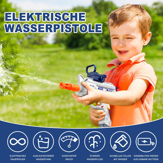 Maxee Electric Water Gun, Uzi-SMG Toy Water Guns, One-Button Automatic Water Sprayer for Kids Adults Summer Pool Party Beach Outdoor