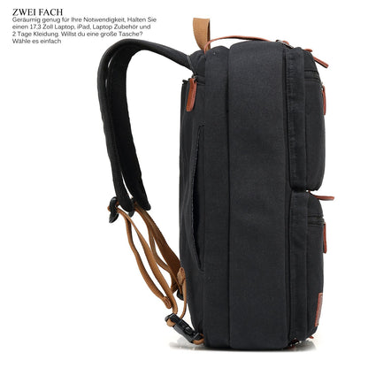 CoolBELL Convertible Briefcase Messenger Bag 17.3 Inch Laptop Bag Backpack Shoulder Bag Travel Shoulder Bag for Men/Women, Canvas Black