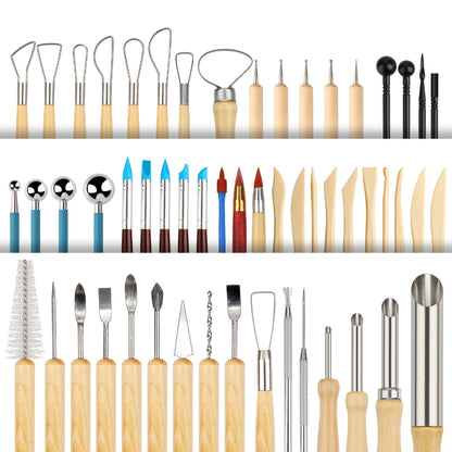 Modeling tool set 62 pieces Pottery tool Pottery set Modeling tool Ceramic Sculpting Clay tool Polymer Clay tools, Modeling tool set for pottery artists, DIY crafts, sculpture, beginners