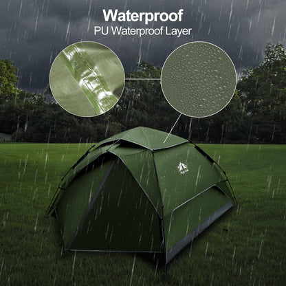 Night Cat Pop Up Tent 3-4 Person: Waterproof Breathable Instant Setup Tent for Camping Hiking