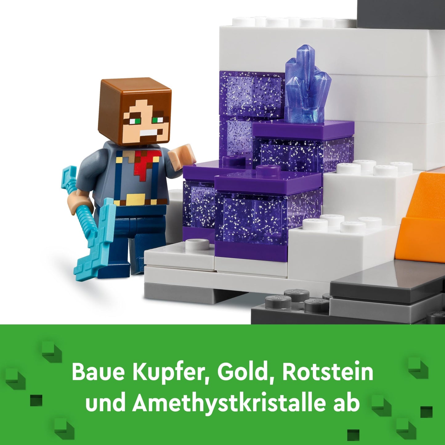 LEGO Minecraft The Badlands Mine - Interactive toy with explorer, creeper, and spider figures, plus a TNT explosion function - Gamer gift for boys & girls 8+ - 21263