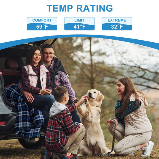 Cotton flannel double sleeping bag for camping, hiking, or trekking. Queen size 2 person waterproof sleeping bag for adults or teenagers. Lightweight sleeping bag for 2.