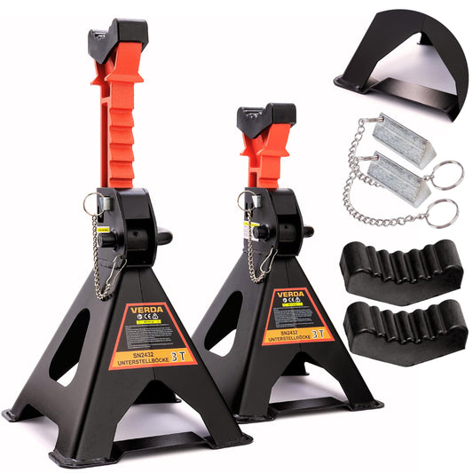 3T Floor Jack Hydraulic Trolley Jack + 2X Rubber Jack Stands Support Stand Model Selection (SN2432)