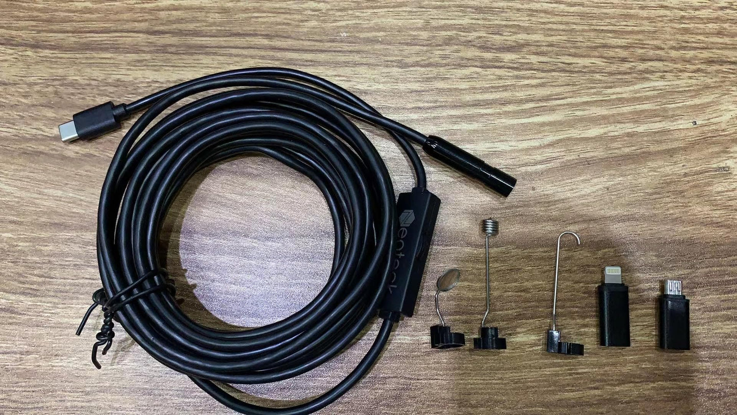 Neoteck Endoscope Camera 1920P HD Snake Inspection Camera Waterproof with 8 LED Lights Inspection Camera Pipe Camera for Android and iOS Smartphone (5M)