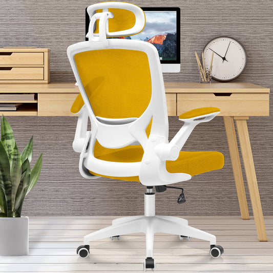 KERDOM Office Chair Ergonomic, Breathable Desk Chair with Adjustable Headrest, Armrests, Swivel function up to 135°, Executive Chair made of Mesh.