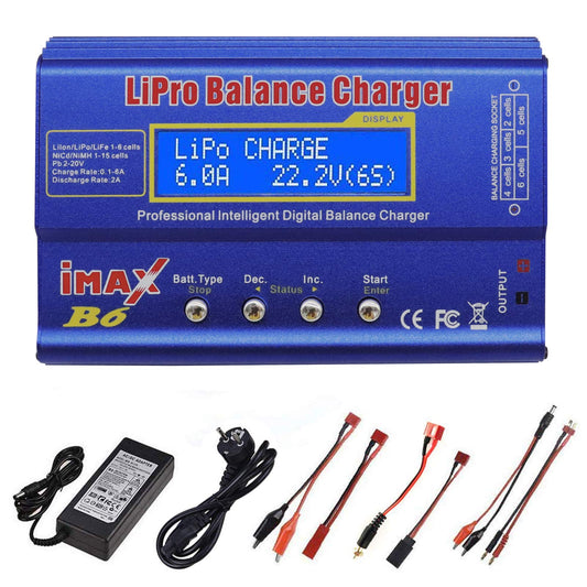Lipo charger, 80W lipo charger balancer, 6A balance high power charger, for LiPo/Li-Ion/Life (1-6S), NiMH/NiCd (1-15S), RC hobby charger LED with power supply.