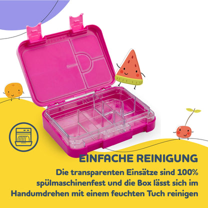 smack treat Junior lunch box for children with compartments | BPA free children's lunch box | Bento box for children | bread box | snack box | perfect for school, kindergarten & on the go (purple)