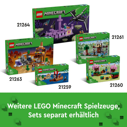 LEGO Minecraft The Cherry Blossom Garden - Toy with trees, Sunny figure, bees and bridge like a zombie - Playset with sneaky function - Gamer gift for boys & girls aged 8 and up - 21260