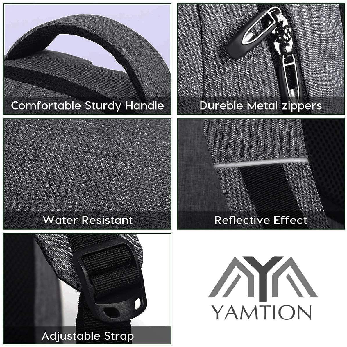 YAMTION backpack for men and women, school backpack for 17.3 inch laptop, waterproof business daypacks for boys and teenagers with USB charging port.