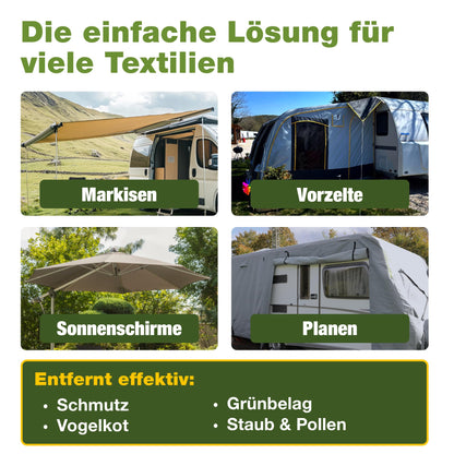 Bio-chem awning and awning cleaner - efficient special cleaner with deep action - ideal for awning, tent, sail, tarpaulin, gazebo, parasol - 3x 500 ml - Made in Germany