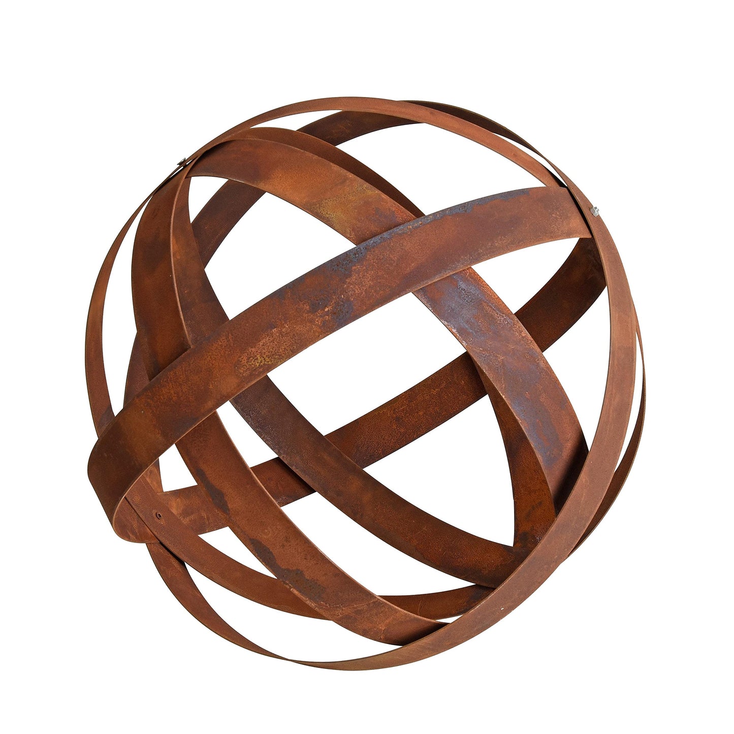 ESTEXO Rusty Decorative Sphere Rust Sphere Garden Sphere Metal Band Strip Iron Garden Decoration Rust Metal 50 cm