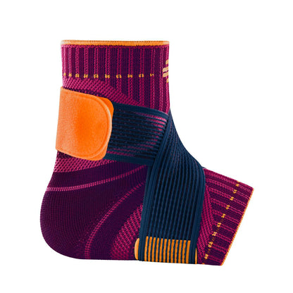 BAUERFEIND Ankle Support ankle brace for sports like soccer, fitness, and running. Prevents ankle injuries and provides stability. Pink, size L.