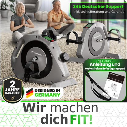 Ultrasport Mini-Bike pedal trainer for home I arm and leg trainer while sitting I extra quiet and gentle on joints I desk bike, desk bicycle, table bike for seniors.