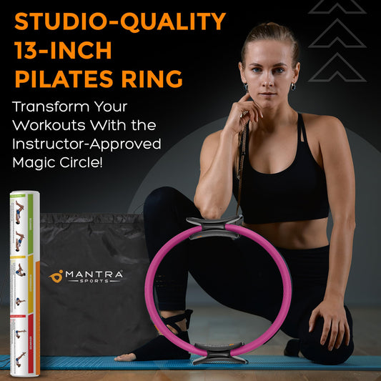 MANTRA SPORTS Pilates Ring Fit Fitness Ring Pelvic Floor Trainer for Women & Men, Pelvic Floor Training Device for Home, Leg Press Hip Trainer Leg Trainer Thigh Trainer Home Workout Equipment