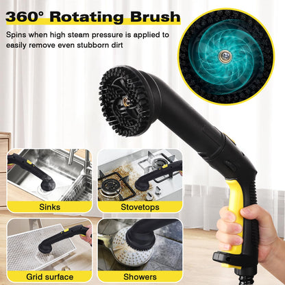 TVD steam cleaner, upholstery cleaner device, steam cleaner with 5m extra long power cord for floor steamer, oven, carpet, sofa, upholstery, bed bugs