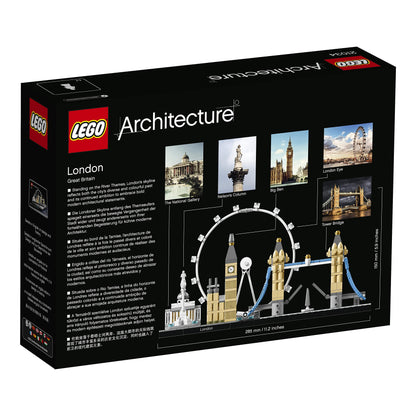 LEGO 21034 Architecture London Skyline model building set, includes London Eye, Big Ben, Tower Bridge, ideal for home or office decoration, great gift for collectors.