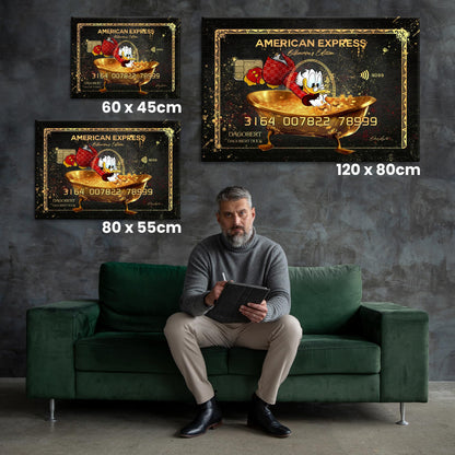 Artmazing | Scrooge McDuck Wall Art | Cool Living Room Wall Art | American Express Image | XXL Wall Art