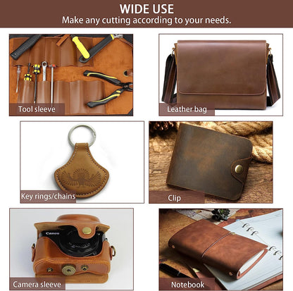 Heavyweight bourbon brown tooling leather square, 3.6mm-4.0mm (9-10oz) thick. Full grain cowhide for leather crafts, tooling, hobby workshop, and crafting.