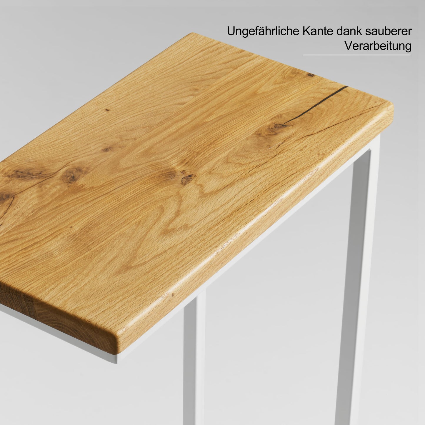 BestLoft.com Small side table sofa black white wood laptop table C shape coffee table side table tray table oak bed table night stand tall laptop table for sofa small living room table (CWH-W)