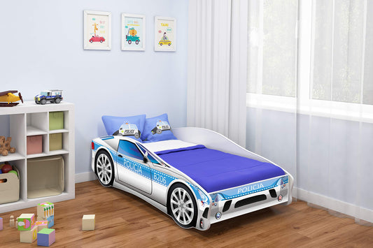 ACMA children's bed racing car junior with slatted frame and mattress 140x70 160x80 180x80 (140x70, 9)
