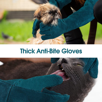 AOWPFVV gloves for handling animals, 60 cm/ 23.6 inch Anti-Bite work gloves for welding, caring for, handling dog/cat/bird/snake/parrot/lizard/reptiles.