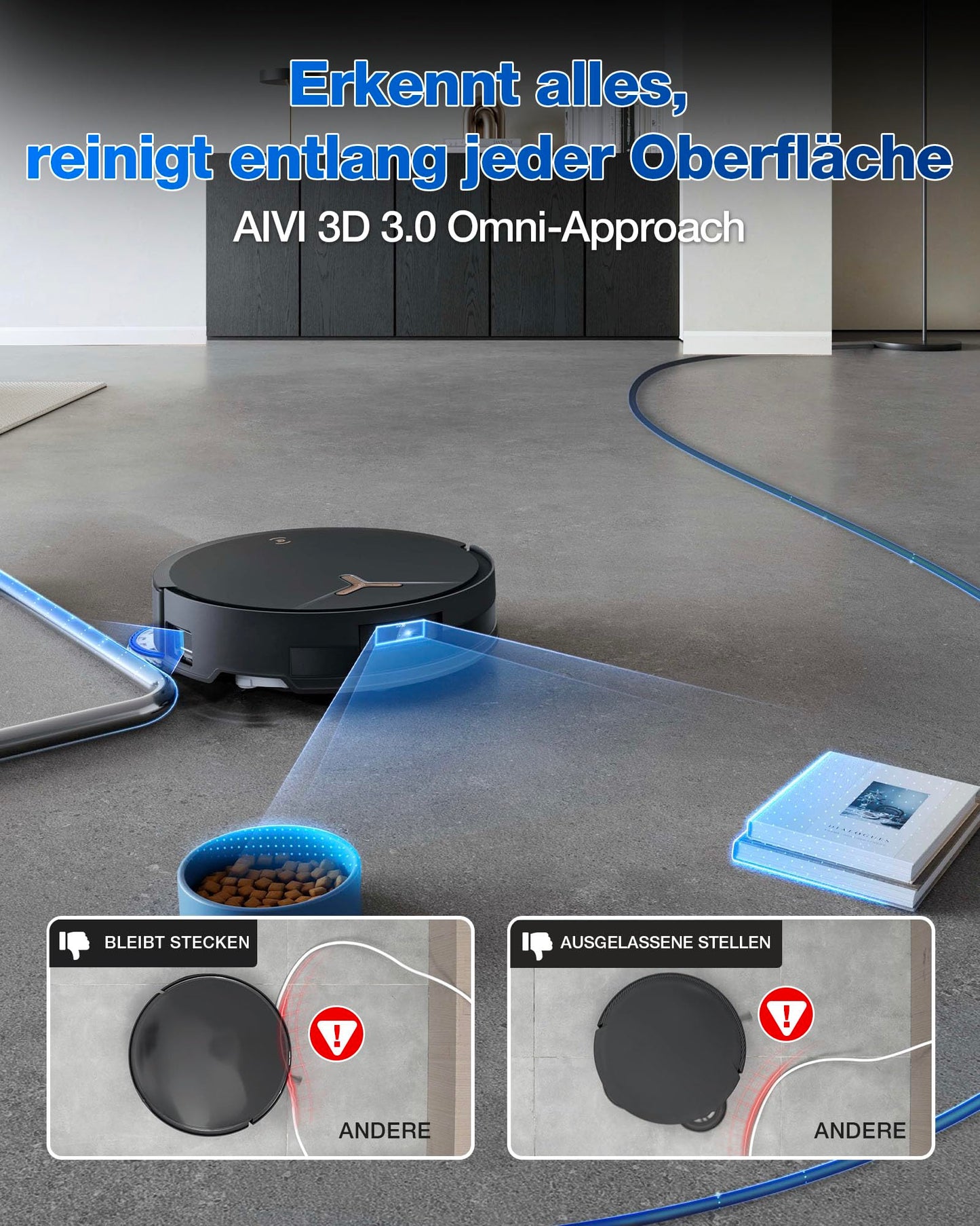ECOVACS DEEBOT T50 MAX PRO Omni Robot Vacuum with Mopping Function, 18,500Pa, ZeroTangle 2.0, Deep Cleaning for Carpets, Extendable Side Brush & Mopping Module, Hot Water Cleaning 40-75℃, Black