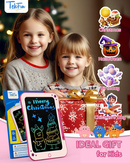 TEKFUN Kids Toy for 3 4 5 6 Year Old Boys Girls Gifts, 10 Inch LCD Writing Tablet Children Drawing Board, Educational Travel Toy Boy Girl Birthday Age 3-8 (Pink)
