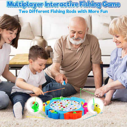 Fishing game Fishing Game Children's games for 3 4 years Board game Toy for 3 years Children's games for 4 years with 8 children's fishing rods 42 fish game for 3 4 5 years Boys Girls, Large size 35.5X33 cm
