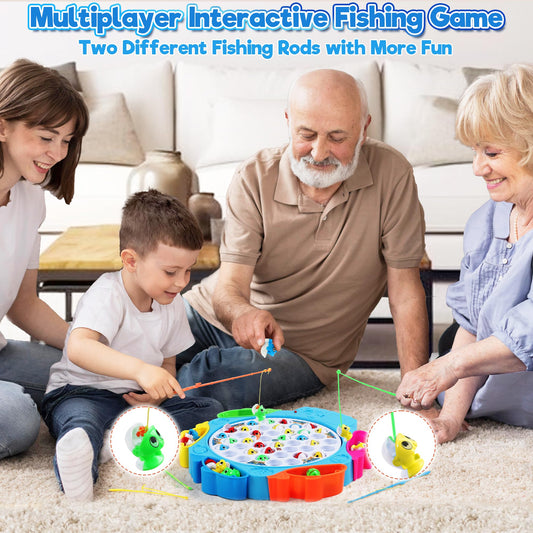 Fishing game Fishing Game Children's games for 3 4 years Board game Toy for 3 years Children's games for 4 years with 8 children's fishing rods 42 fish game for 3 4 5 years Boys Girls, Large size 35.5X33 cm