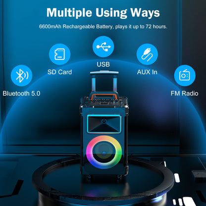 JYX Karaoke Machine, Karaoke System with 2 microphones, Portable Bluetooth Speaker for adults, Party Karaoke Speaker, Subwoofer PA System for gatherings, the best gifts for everyone.