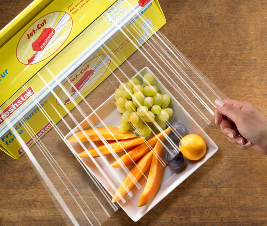 Jet-Cut cling film for cutting, gastronomy 45cm x 300m - extra wide, PVC transparent, 1 piece