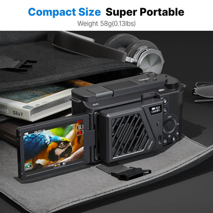 Updated version: ULANZI Camera Fan with spring clip, Camera Cooling Fan System Compatible with Sony/Canon/FUJIFILM/Nikon cameras.
