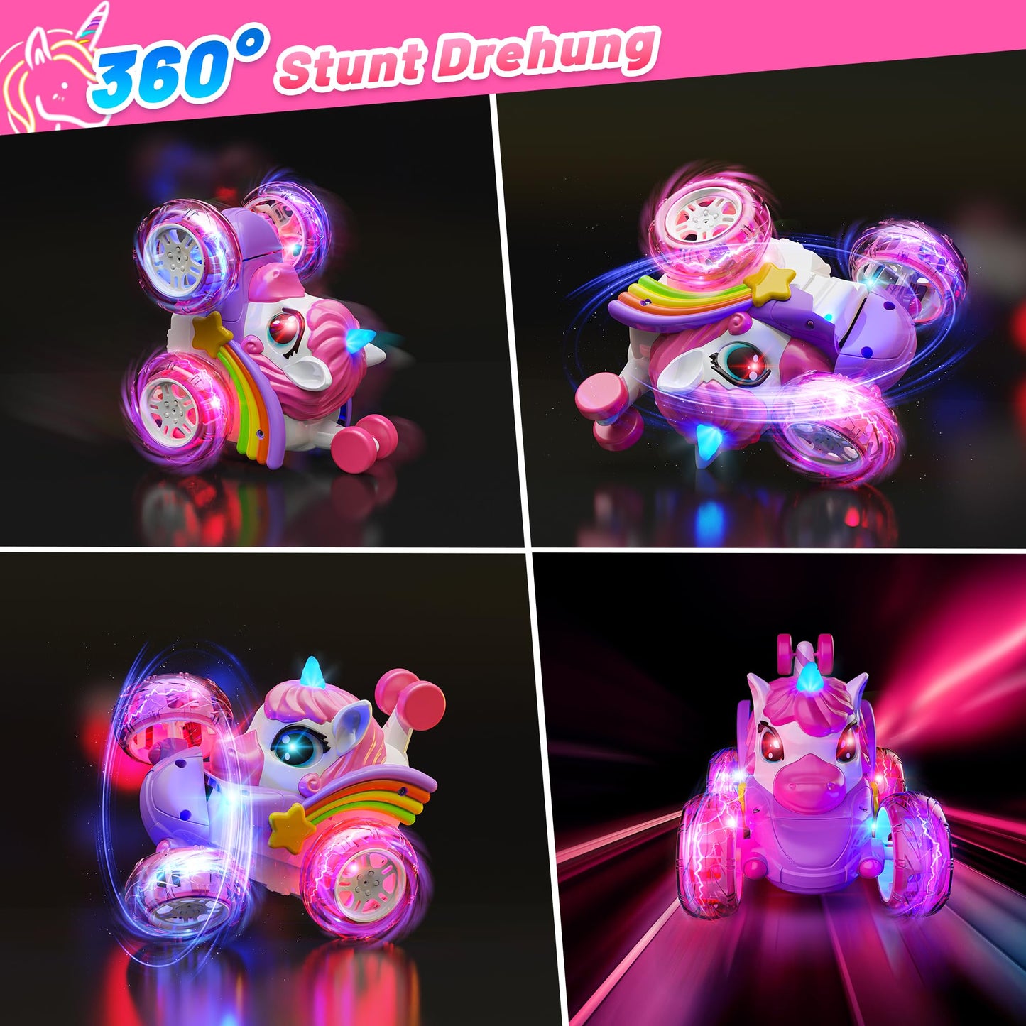 Hot Bee Remote Control Car for Girls aged 3-6 years, car toy for girls aged 3-6 years, unicorn gift for girls aged 3-6 years.