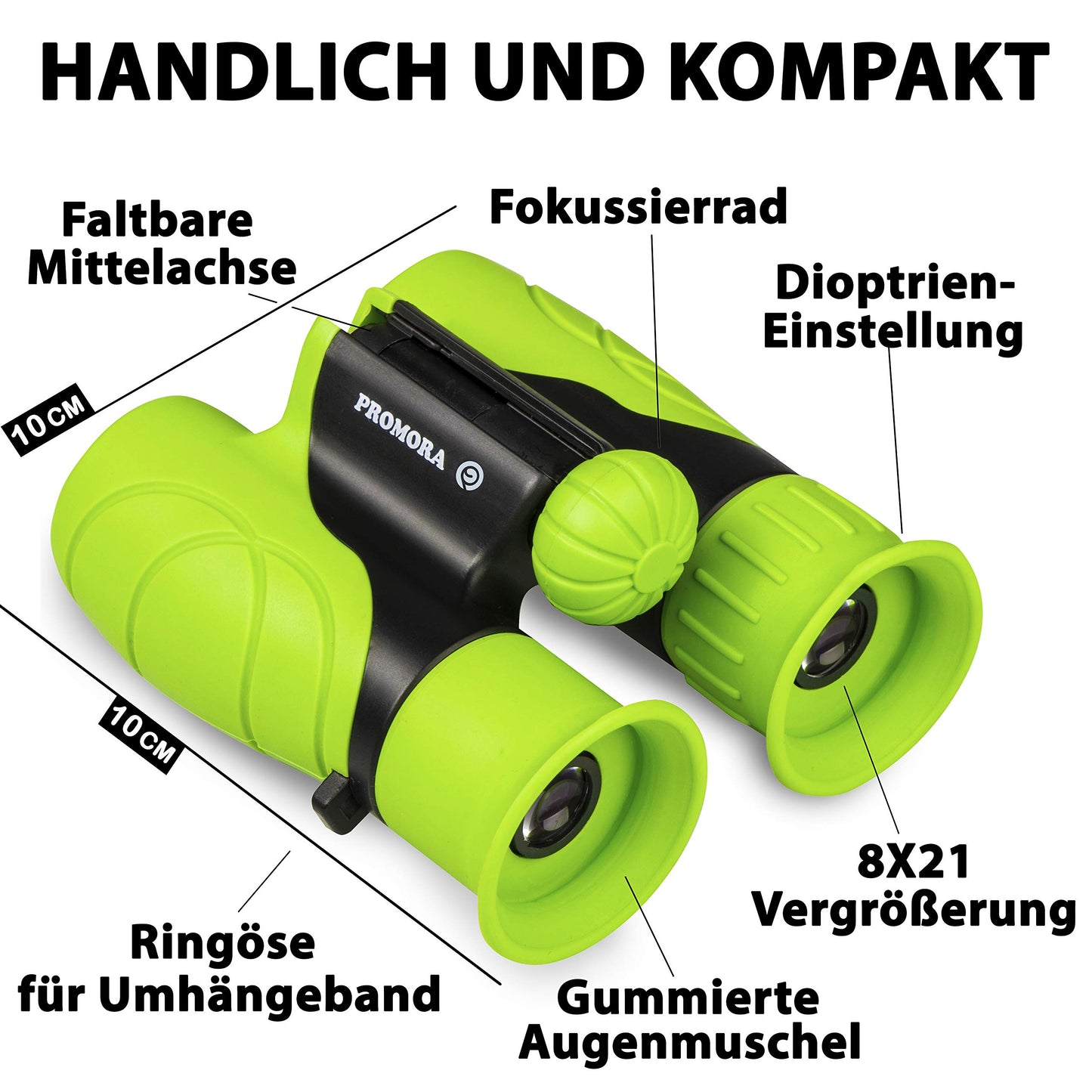 Binoculars for Kids - Perfect gift for boys and girls - Powerful magnification 8X21 - Comprehensive set including magnifying glass & compass - Toy for children aged 3-12 years