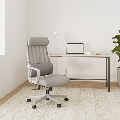 MELOKEA Office Chair Ergonomic, Desk Chair with Adjustable Headrest, Wide Seat Cushion, Lumbar Support, Office Chair 440 lbs, Mesh Chair, Home Office Chair, EN 1335 Computer Chair, Gray