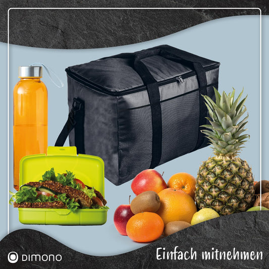 XXL cooler bag insulated drinks & snack bag ice bag picnic bag for camping traveling vacation 15, 25, or 45 liters (45 liters - Black)