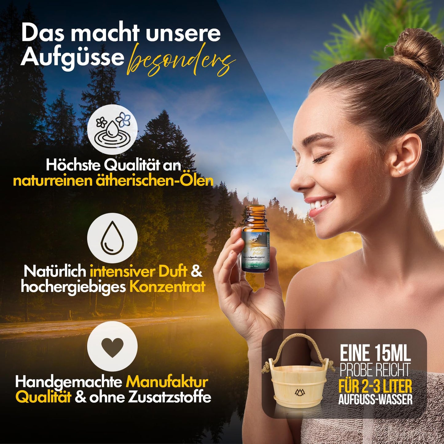 NORDHOLZ® Sauna infusion Discovery Box 24x15ml [#25-#48 PURE ESSENTIAL OILS] Sauna infusion - Sauna infusion from Franconia - Sauna accessories