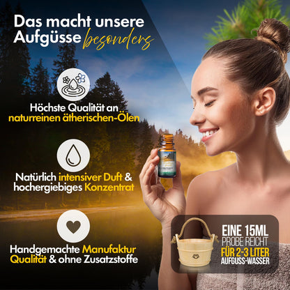 NORDHOLZ® Sauna infusion Discovery Box 24x15ml [#25-#48 PURE ESSENTIAL OILS] Sauna infusion - Sauna infusion from Franconia - Sauna accessories