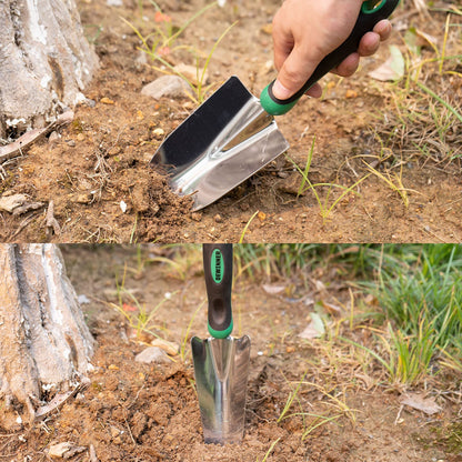 DEWINNER Garden Tool Set, Hand Tool Gift Set, Outdoor Hoe, Garden, Transplanting, Fork for Gardeners, Trowel, Transplanter, Cultivator, Weeding, with sturdy storage bag for organization.